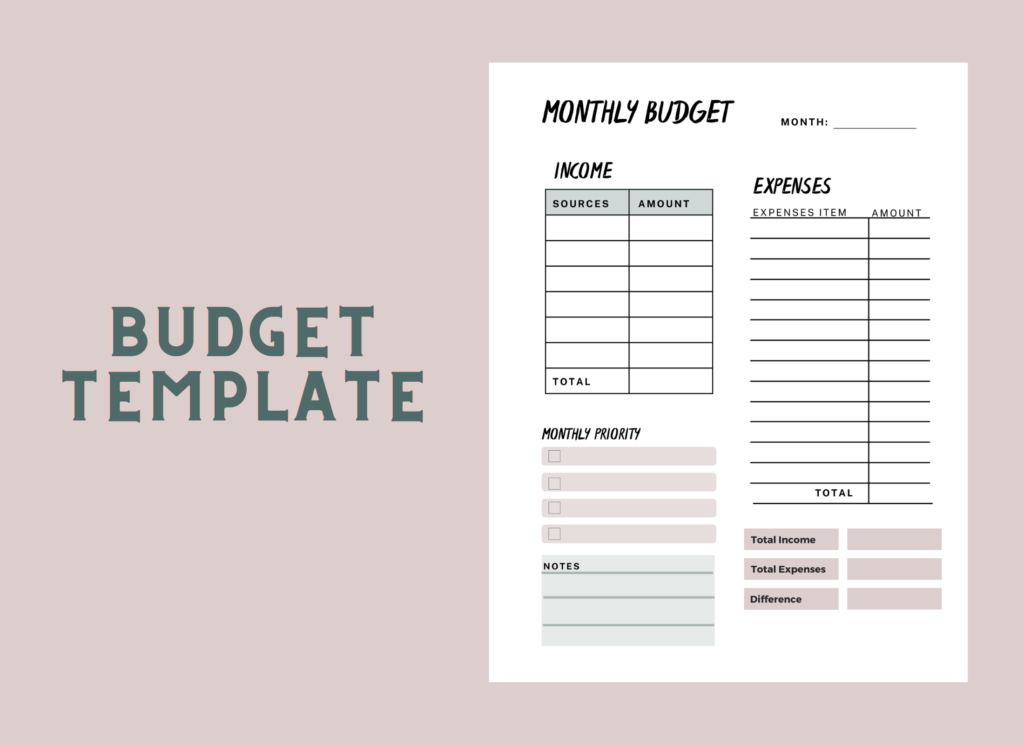 budgeting, free template