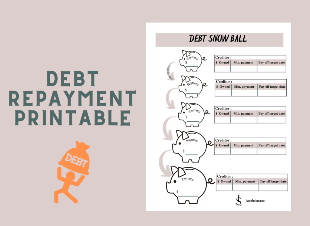 Debt, free printable